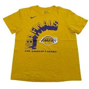 Nike Los Angeles Lakers NBA Finals Size L Yellow Tee (Retail $35)